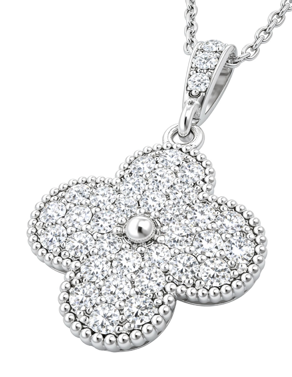 Collar con dije de trébol élan de plata 4